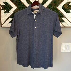 Men’s Normal Brand Short-Sleeved Button Down - Blue, Medium
